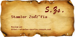 Stamler Zsófia névjegykártya