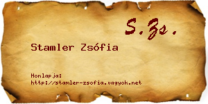 Stamler Zsófia névjegykártya