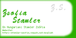 zsofia stamler business card